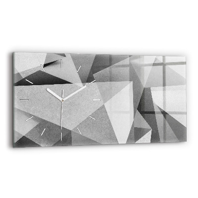 Horizontal wall clock Gray Geometric Abstraction