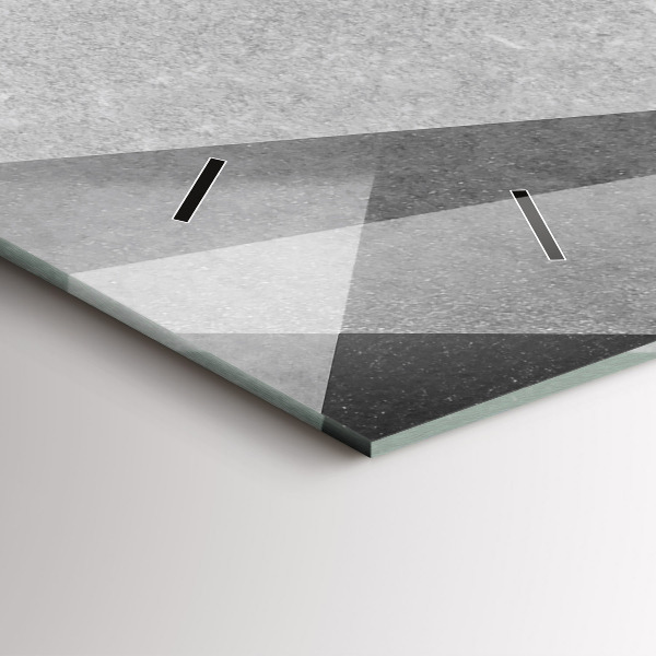 Horizontal wall clock Gray Geometric Abstraction