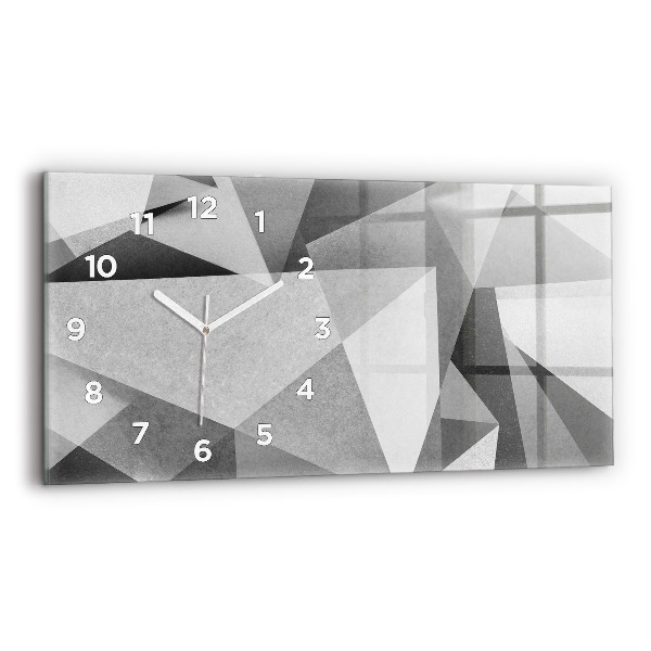 Horizontal wall clock Gray Geometric Abstraction