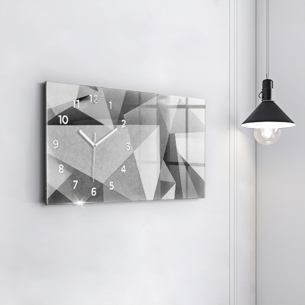Horizontal wall clock Gray Geometric Abstraction
