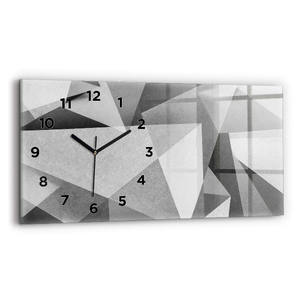 Horizontal wall clock Gray Geometric Abstraction