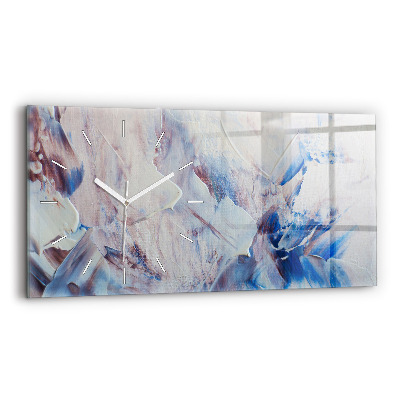 Horizontal wall clock Abstract paint texture