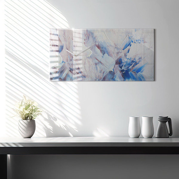 Horizontal wall clock Abstract paint texture