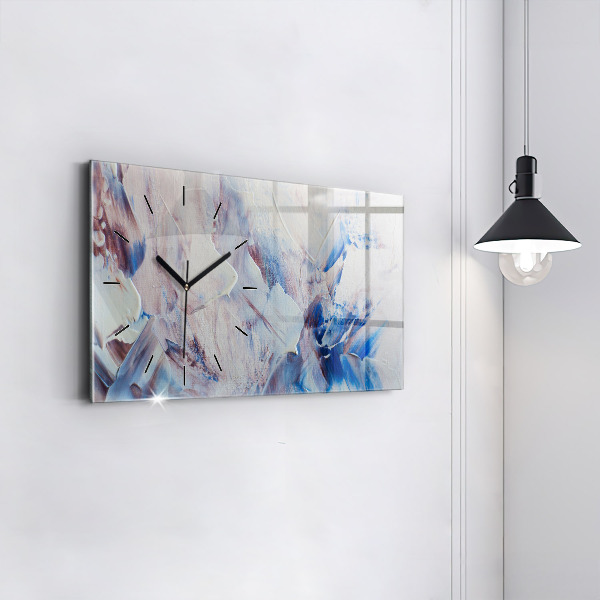 Horizontal wall clock Abstract paint texture