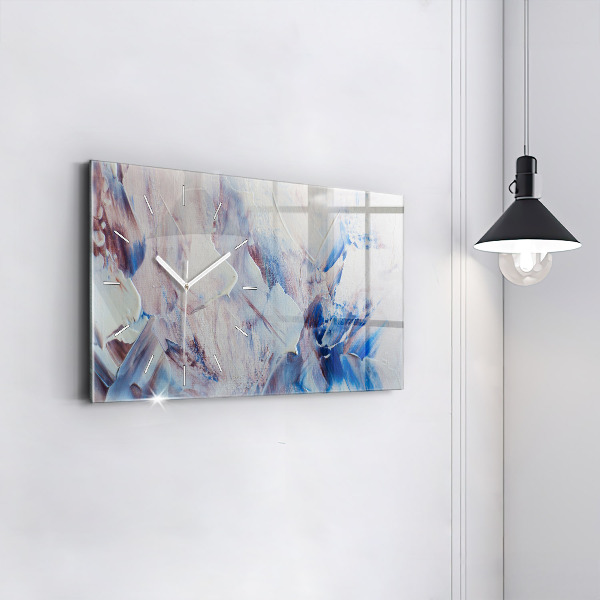 Horizontal wall clock Abstract paint texture