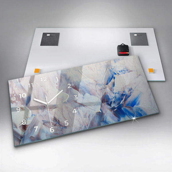 Horizontal wall clock Abstract paint texture