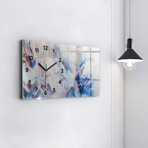 Horizontal wall clock Abstract paint texture