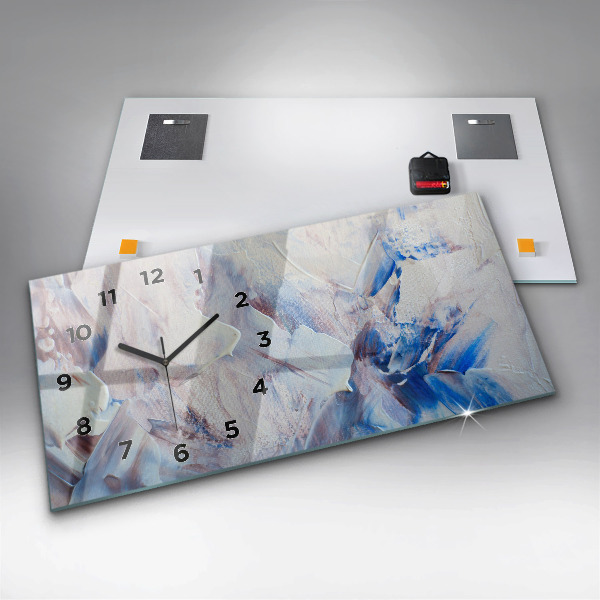 Horizontal wall clock Abstract paint texture