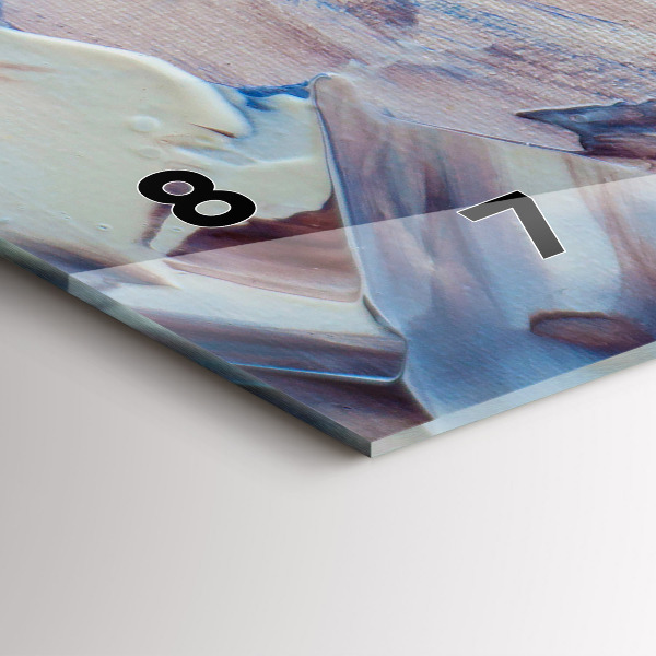 Horizontal wall clock Abstract paint texture