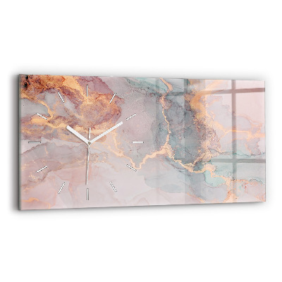 Horizontal wall clock Marble texture