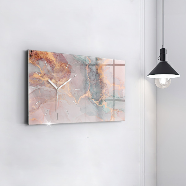 Horizontal wall clock Marble texture