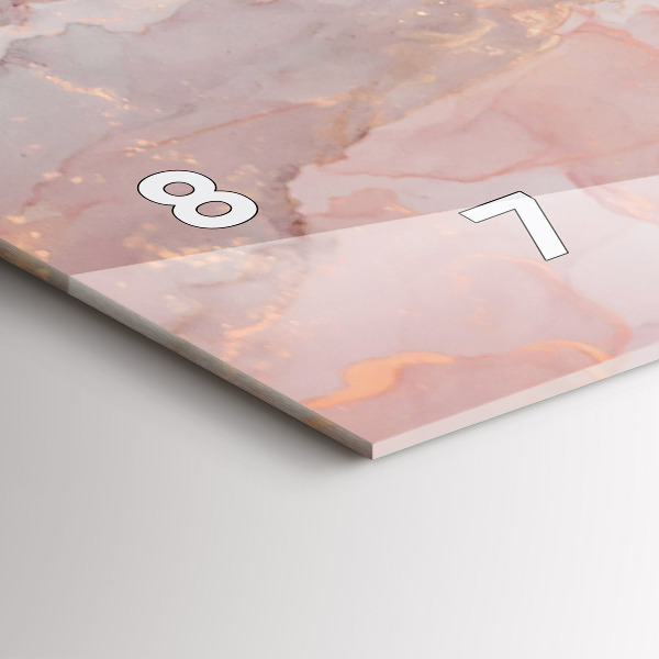 Horizontal wall clock Marble texture