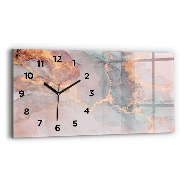 Horizontal wall clock Marble texture