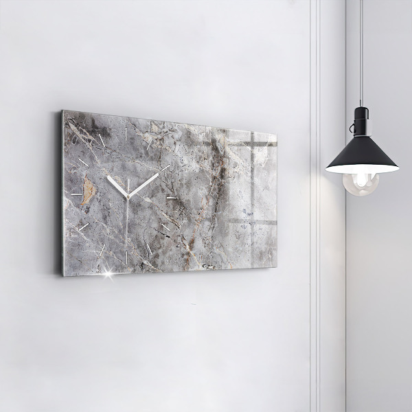 Horizontal wall clock Gray Granite Marble Stone