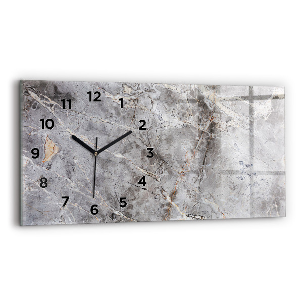 Horizontal wall clock Gray Granite Marble Stone