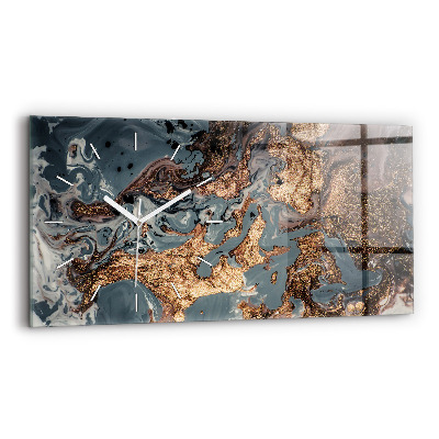 Horizontal wall clock Marble Art Abstract