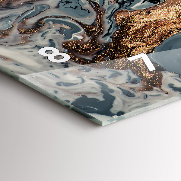 Horizontal wall clock Marble Art Abstract