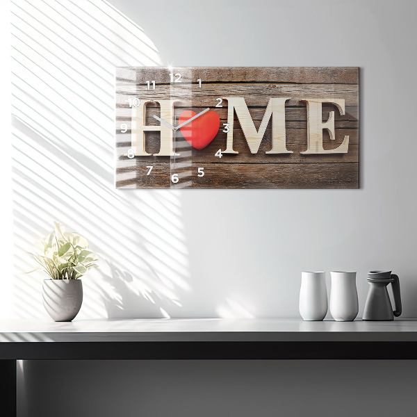 Horizontal wall clock The inscription house