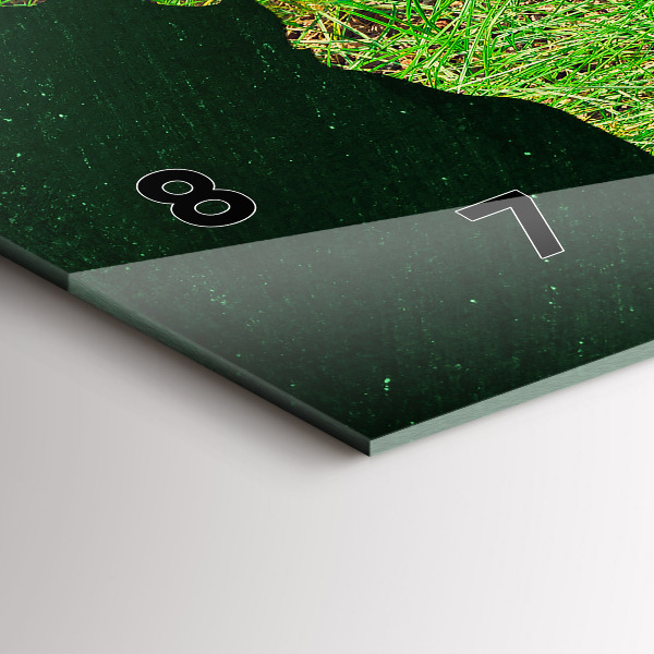 Horizontal wall clock Grass world map