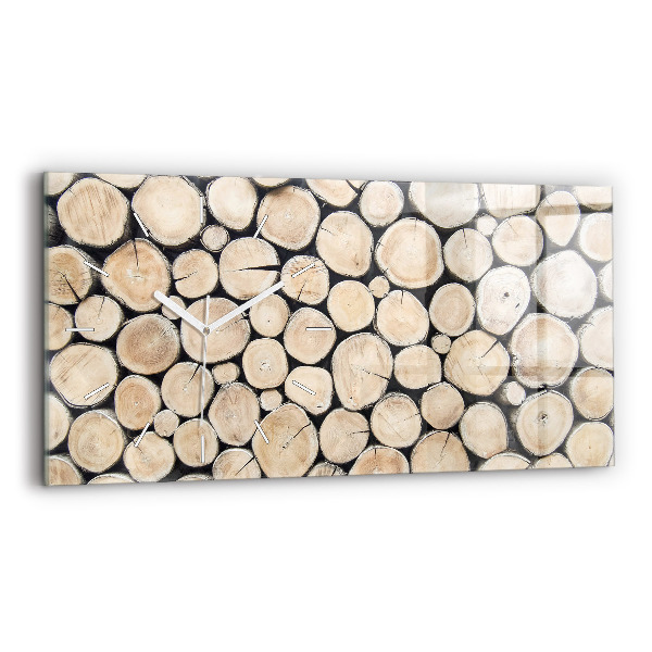 Horizontal wall clock Tree stumps cut down