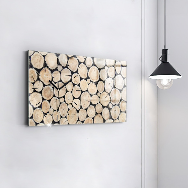 Horizontal wall clock Tree stumps cut down