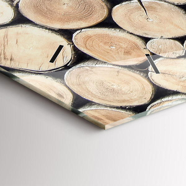 Horizontal wall clock Tree stumps cut down