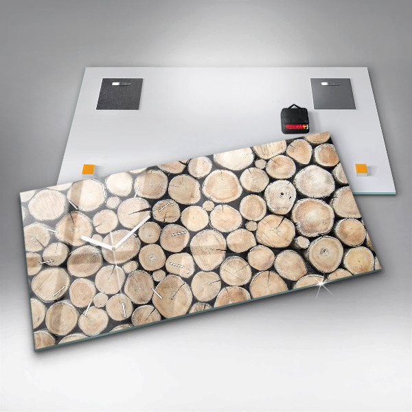 Horizontal wall clock Tree stumps cut down