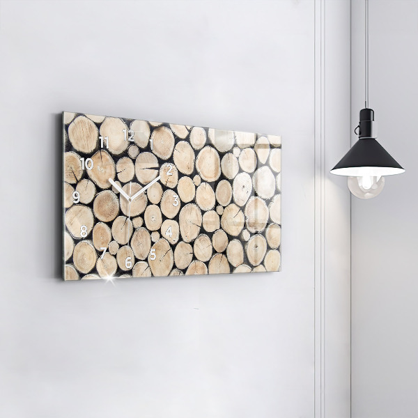 Horizontal wall clock Tree stumps cut down
