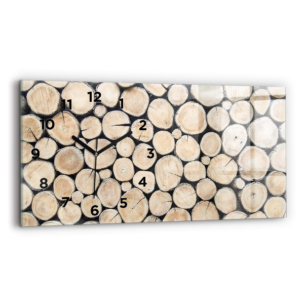 Horizontal wall clock Tree stumps cut down