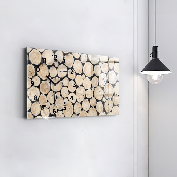 Horizontal wall clock Tree stumps cut down