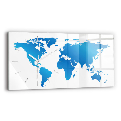 Horizontal wall clock World map