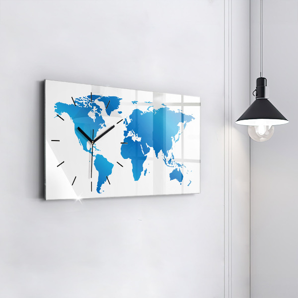 Horizontal wall clock World map