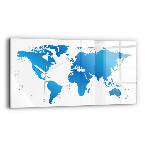 Horizontal wall clock World map