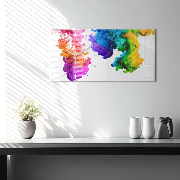 Horizontal wall clock Rainbow of colors