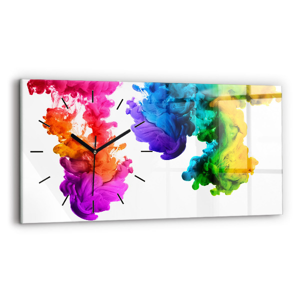 Horizontal wall clock Rainbow of colors