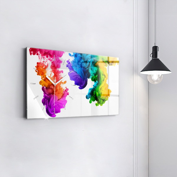 Horizontal wall clock Rainbow of colors