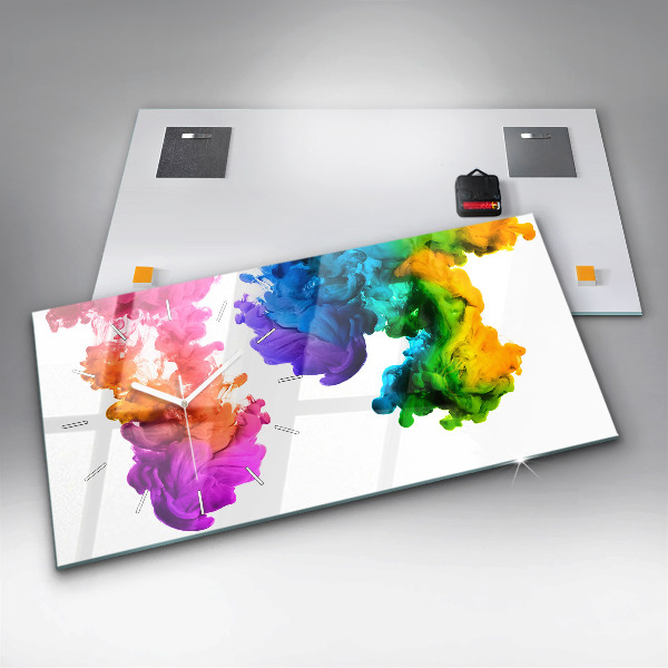 Horizontal wall clock Rainbow of colors