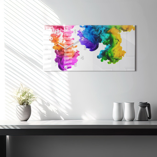 Horizontal wall clock Rainbow of colors