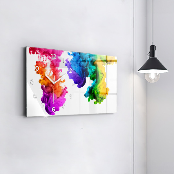 Horizontal wall clock Rainbow of colors