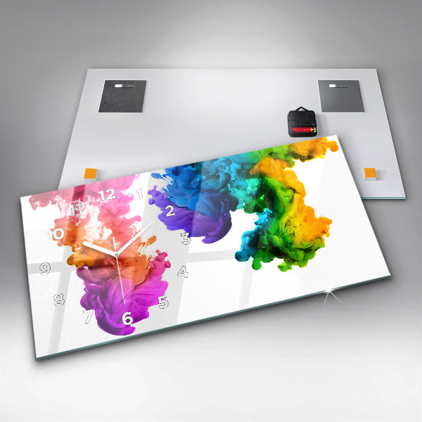 Horizontal wall clock Rainbow of colors