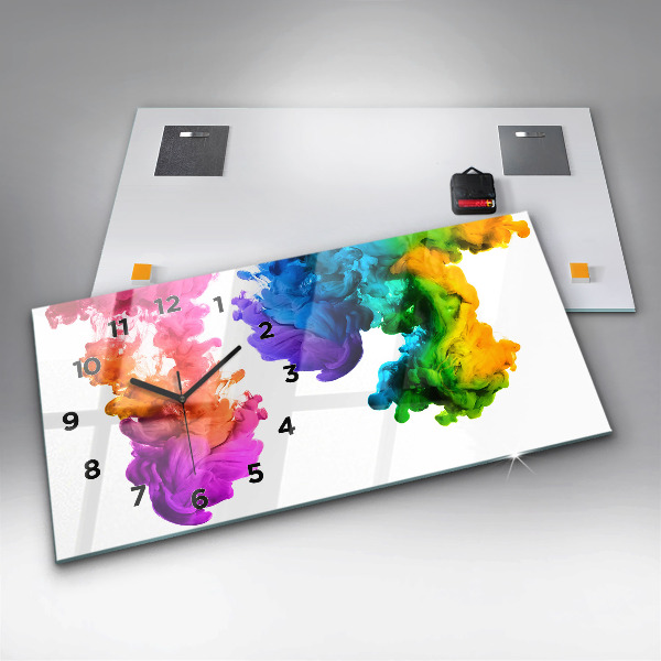 Horizontal wall clock Rainbow of colors