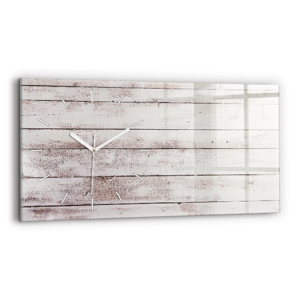 Horizontal wall clock Light wood planks