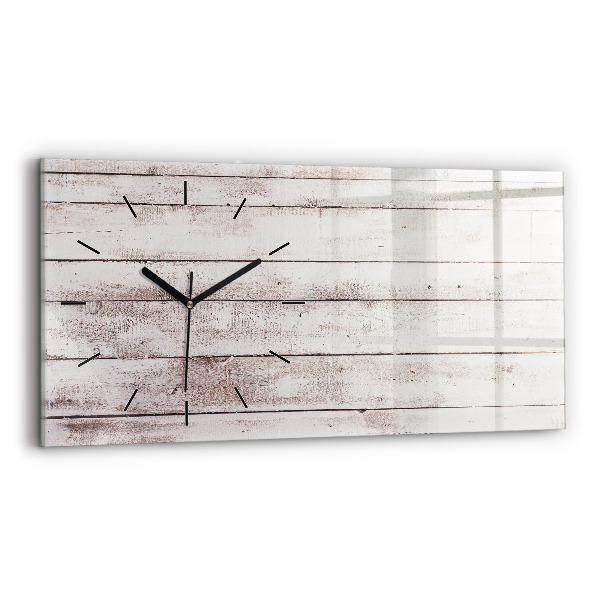 Horizontal wall clock Light wood planks