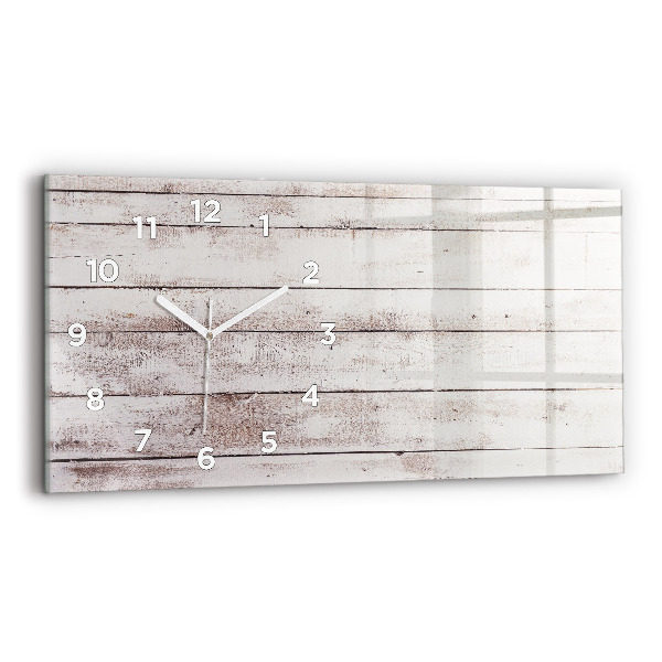 Horizontal wall clock Light wood planks