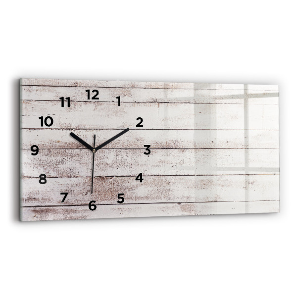 Horizontal wall clock Light wood planks