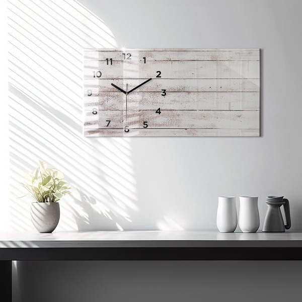 Horizontal wall clock Light wood planks