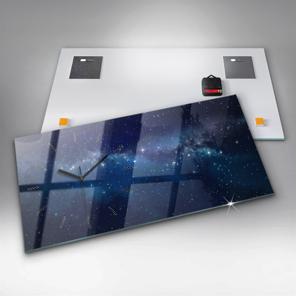 Horizontal wall clock Dark sky stars