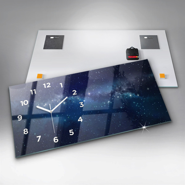 Horizontal wall clock Dark sky stars