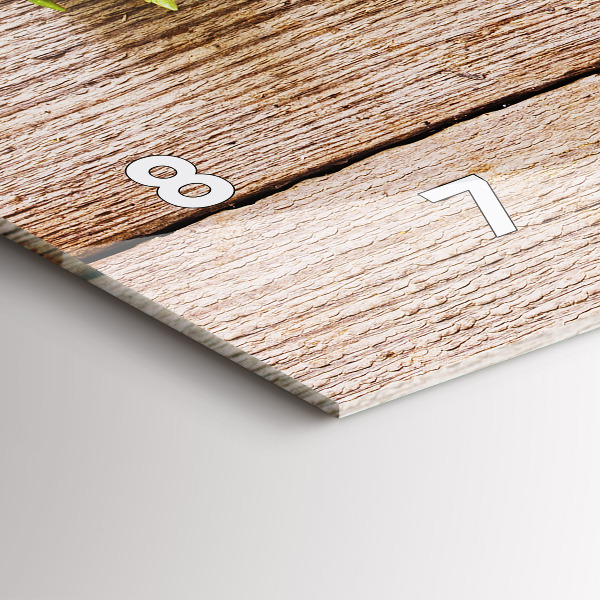 Horizontal wall clock Flowers on wood