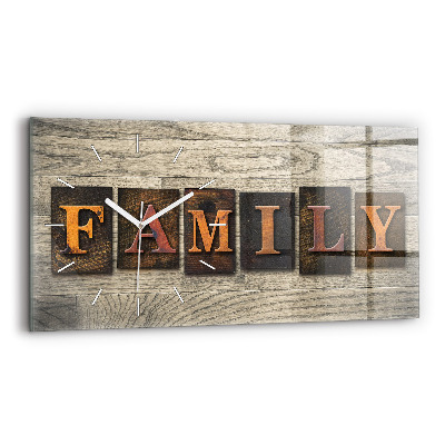Horizontal wall clock The inscription family